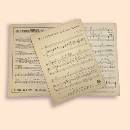 1940 When The Swallows Come Back To Capistrano - Vintage Sheet Music - Picture 2 of 2