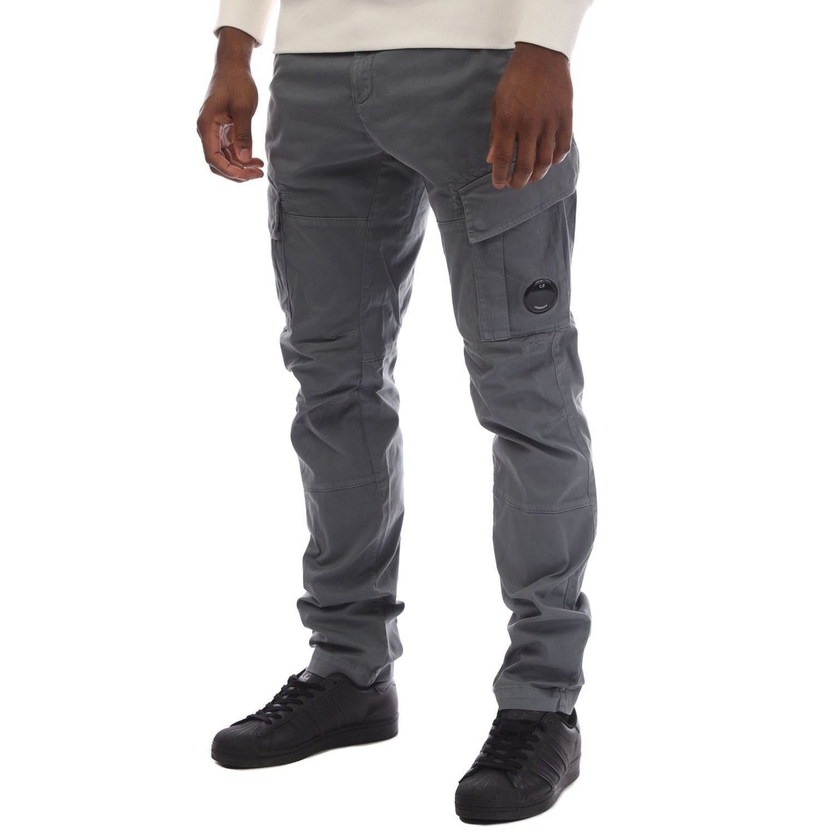 Men's C.P. Company Stretch Sateen Lens Cargo Pants in Grey | eBay UK