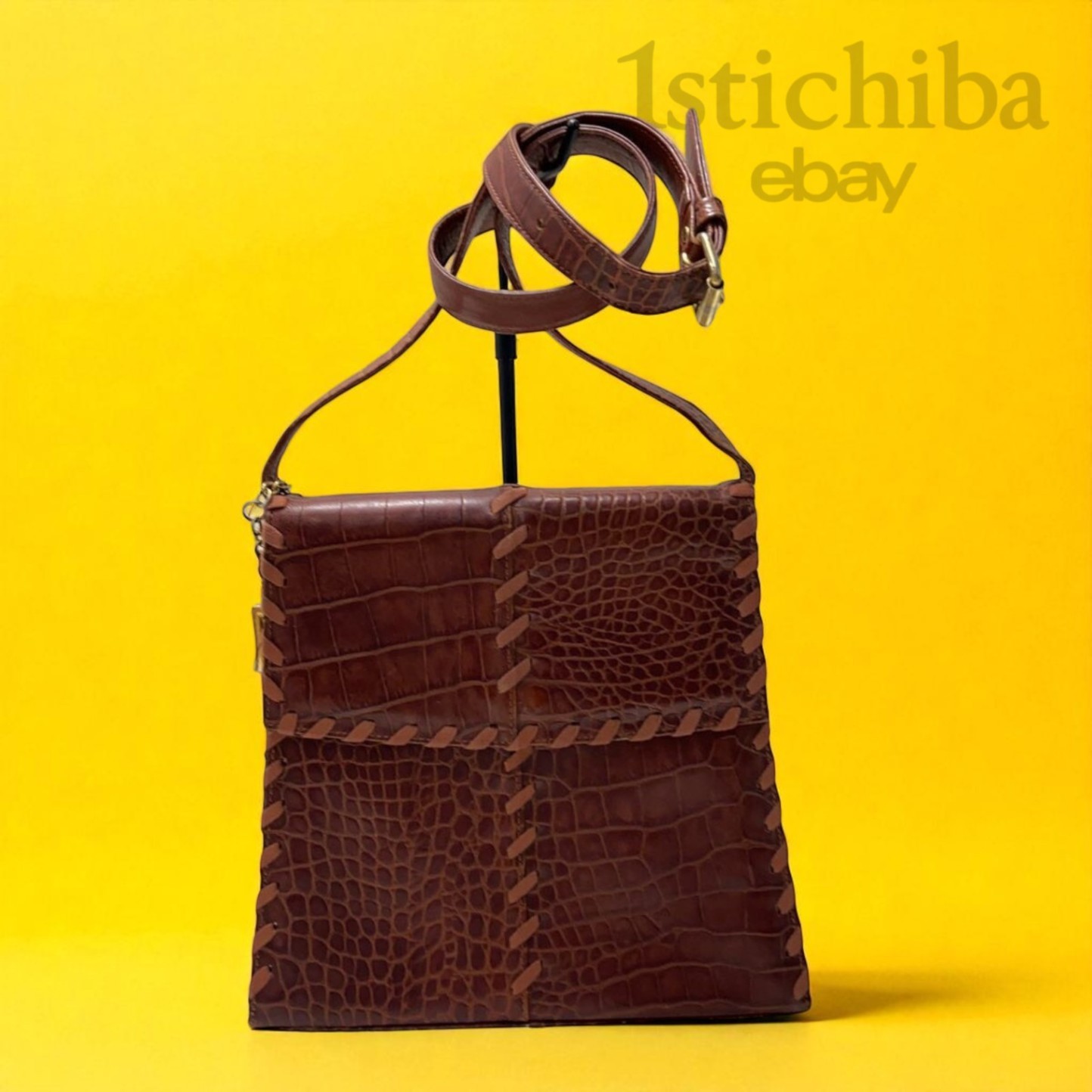 Borsa a tracolla Yves Saint Laurent in pelle stampa animalier marrone usata