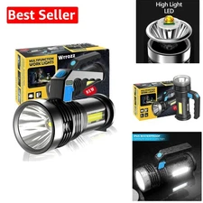 Powerful Water-Resistant Handheld Flashlight with Side Light & USB Rechargeable