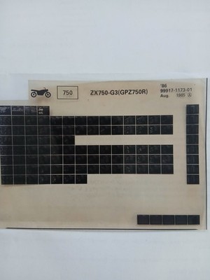 Kawasaki ZX 750 G3 GPZ750R `86 Aug. 1985 Micro-fich Ersatzteile Katalog Film
