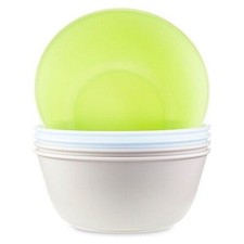 Parent's Choice 5 Pack Bowls 4 Months Multi-Colors Blue/Green/Gray New 