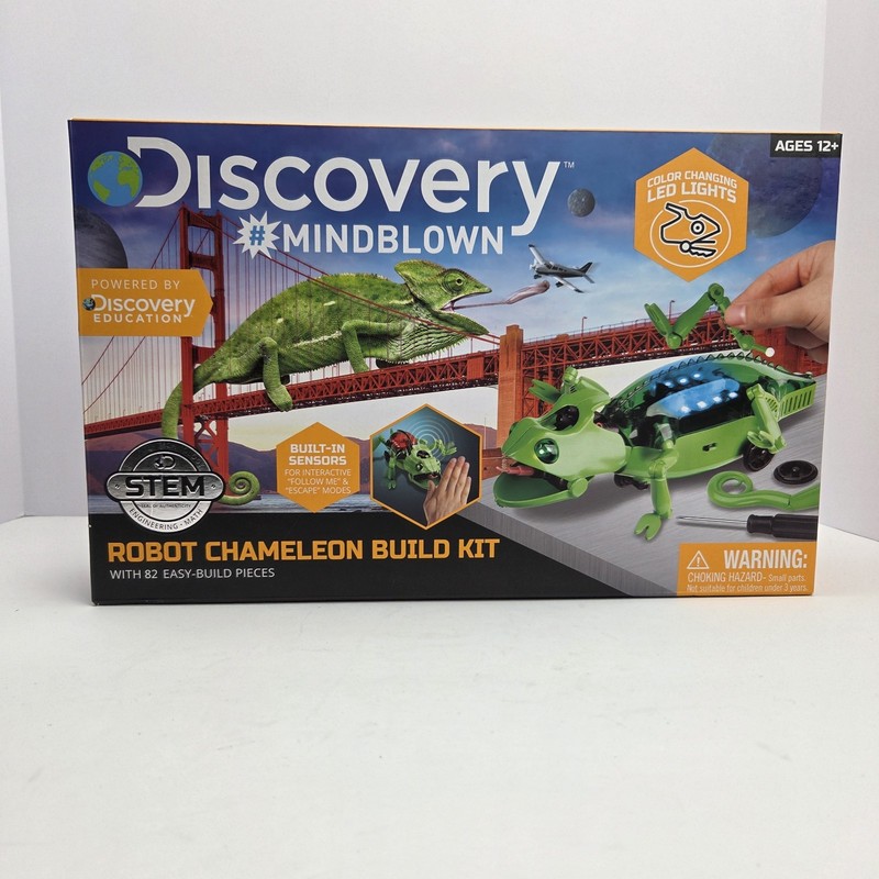 Discovery Mindblown Robot Chameleon STEM Build Kit 82pc LED Educational Toy