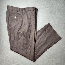 Brooks Brothers Dress Pants Mens 35x31 Brown 100 Wool 1818 Madison Flat Front