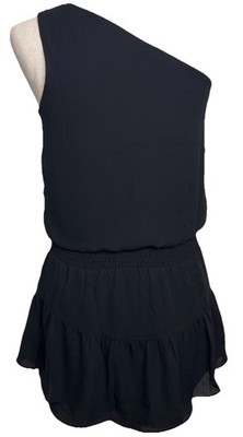 open lace back dress Black Slinky Krishna One Shoulder Maxi Dress