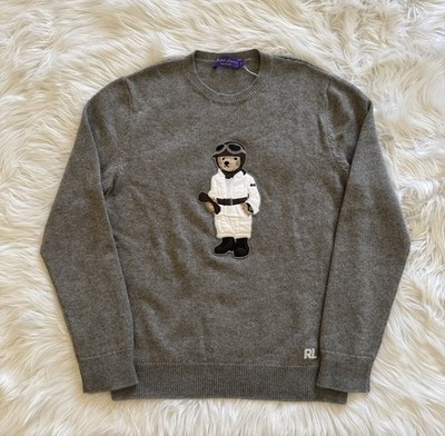 Ralph Lauren Purple Label New Aviator Pilot Bear Sweater Knit