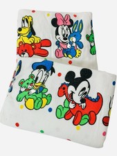 Vintage Disney Dots Mickey Donald Pluto Minnie Receiving Baby Blanket Set Of 2
