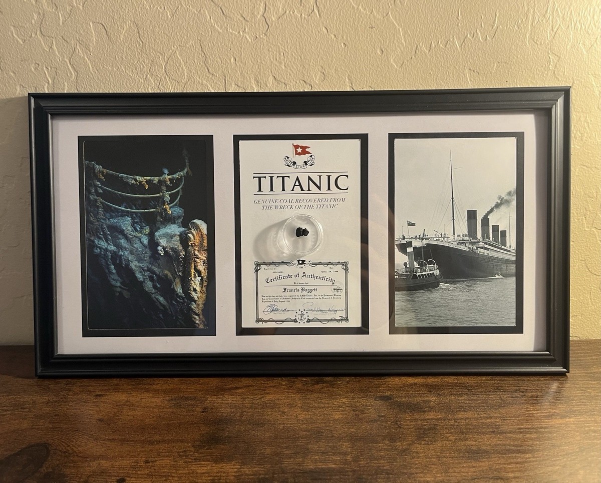 Titanic Coal Artifact | Framed Display | 15x8 | w/ COA | Genuine