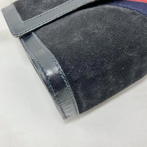 Auténtico bolso clutch GUCCI línea jerez gamuza azul marino - Imagen 8 de 24