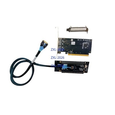External SFF-8654 SlimSAS To 2 Port PCIe X4 X4 PCIe 4.0 Slot Adapter + 2*Cable