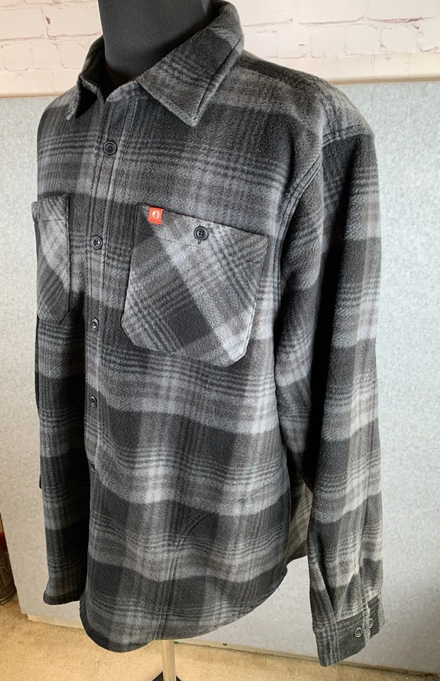American Outdoorsman флисовая рубашка куртка Shacket мужской 2XL XXL серый клетку новый - Изображение 3 из 4