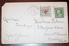 1909 US CHRISTMAS SEALS COVER TIED TO CANCEL