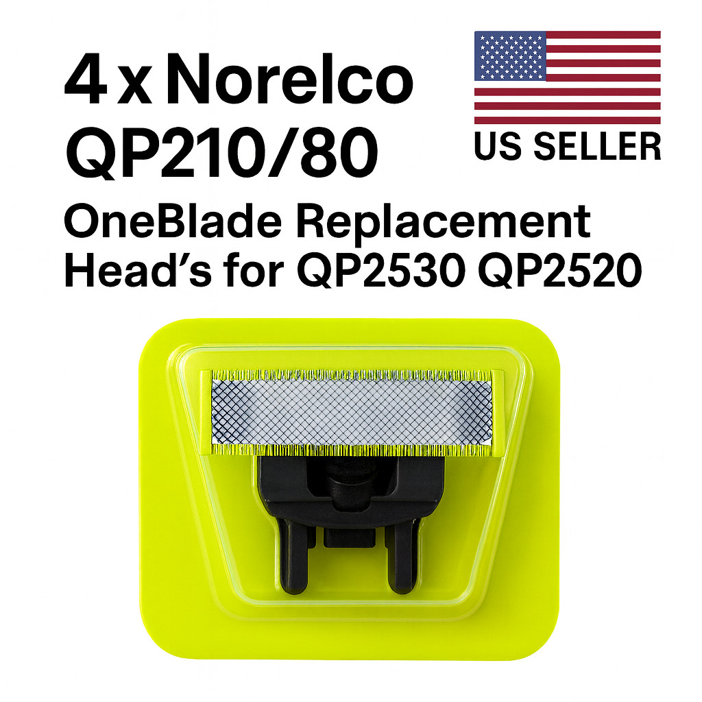 4  Norelco QP210/80 One Blade Replacement Head's for QP2520 QP2630 QP6520