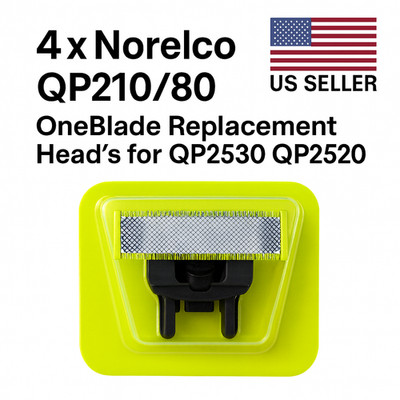 4  Norelco QP210/80 One Blade Replacement Head for QP2520 QP2630 QP6520