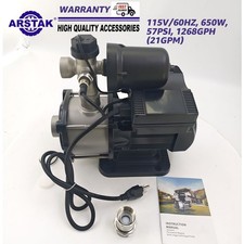 NEW 115V 450W Smart Water Pressure Booster Pump 0.6HP 131FT 1" NPT Whole House