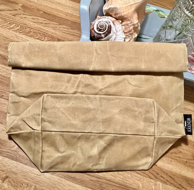Krendr Collapsible Canvas Cooler Brown Bag Keep Hot/Cold Food Storage Groceries 