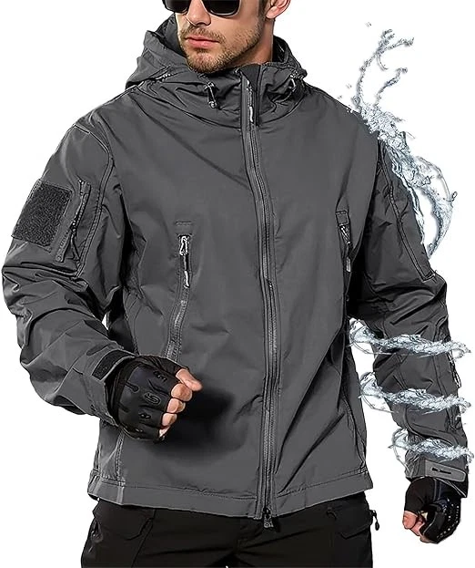 Chaqueta táctica militar impermeable para hombre Abrigo suave Trabajo Rompevientos Chaqueta Foto 3 de 4