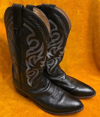 Dan Post Mens Black Cowboy Western  Boots - Size 12D 