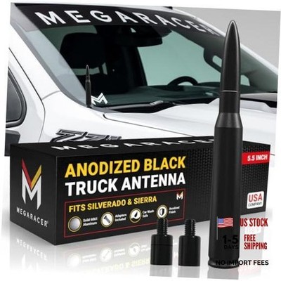 Anodized 50 Cal Bullet Antenna for Chevy Silverado & GMC Sierra 1500 2500 Black