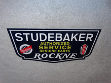 VINTAGE STUDEBAKER KNUTE ROCKNE CAR & TRUCK PARTS 12" METAL GASOLINE & OIL SIGN!