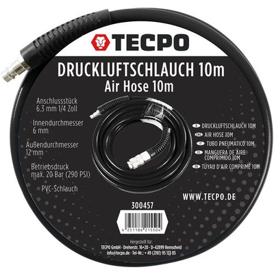 PVC DRUCKLUFT SCHLAUCH 10m KOMPRESSORSCHLAUCH 20 BAR SCHNELLKUPPLUNG KOMPRESSOR