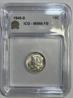 1940-D Mercury Dime ICG MS66 FB 10c Very Original