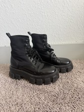 Authentic PRADA Monolith Leather Nylon Platfo...