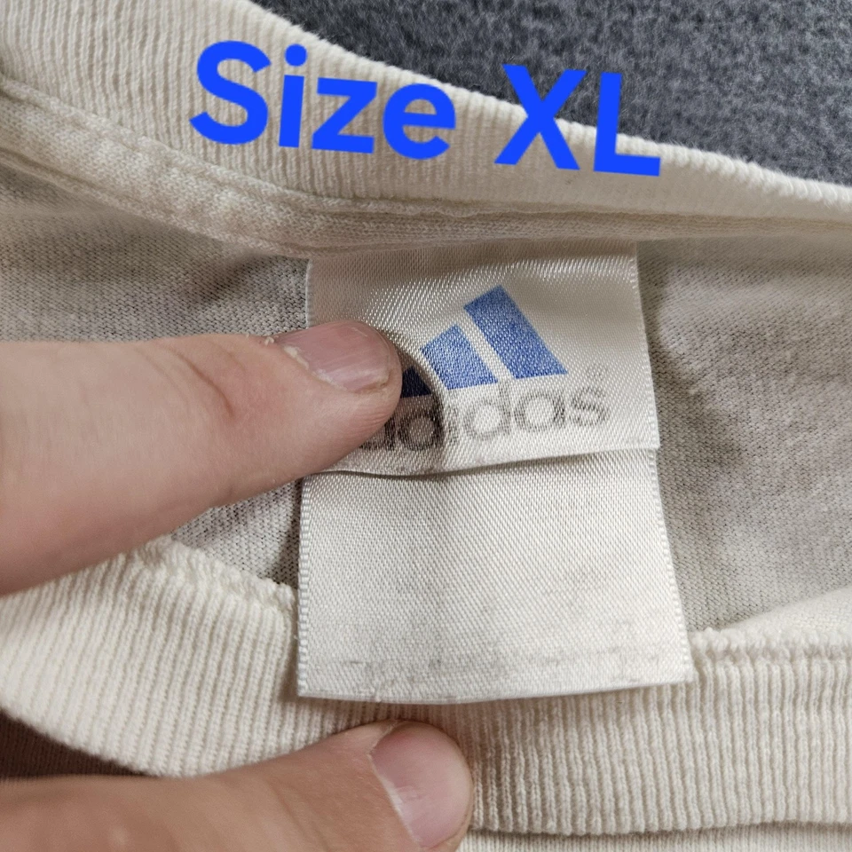 Vintage Adidas Shirt Mens XL White Soccer Never Stops Tee T-Shirt 90s Graphic - Image 3 of 4