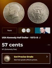 Lot 1-1973-D-Kennedy Half Dollar Coin is in honor to 35th President Legacy #1973