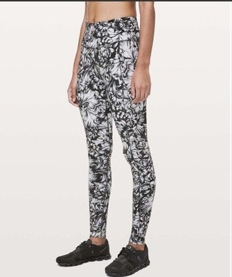 Lululemon 4 Fast Free Full Length Tight *Nulux 28'' Night Garden Ice Grey Black