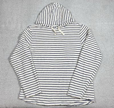 Marine Layer Hoodie Mens XL Blue Stripe Soft Terry Cloth Lightweight Pullover