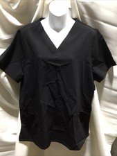 Mandala Scrubs Women 6-Pocket Top Size XL Color Black NWNT