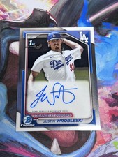 Topps 2024 Bowman Chrome Justin Wrobleski 1st Bowman Autograph Dodgers CPA-JWR
