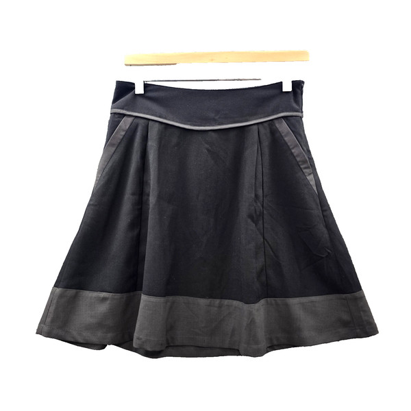 Revival Skirt  Womens A-line Mini Size 10 Black Grey Pockets