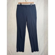 Uniqlo Ultra Light Pants Mens 32x34 Navy Blue Pinstripe Dress Trousers 437254