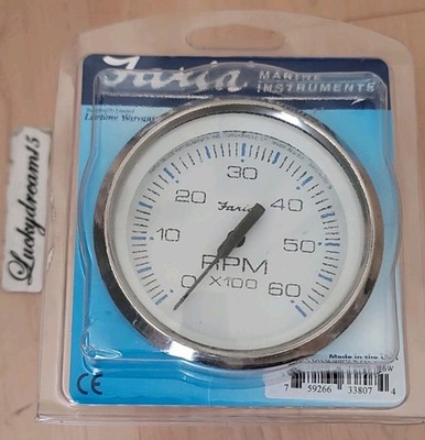 Faria Marine Instruments 33807 Chesapeake White SS 6000 RPM Tachometer