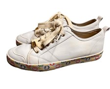 G By Guess White Sneakers With Logo Womens Size 7 M WGG Multicolor Print