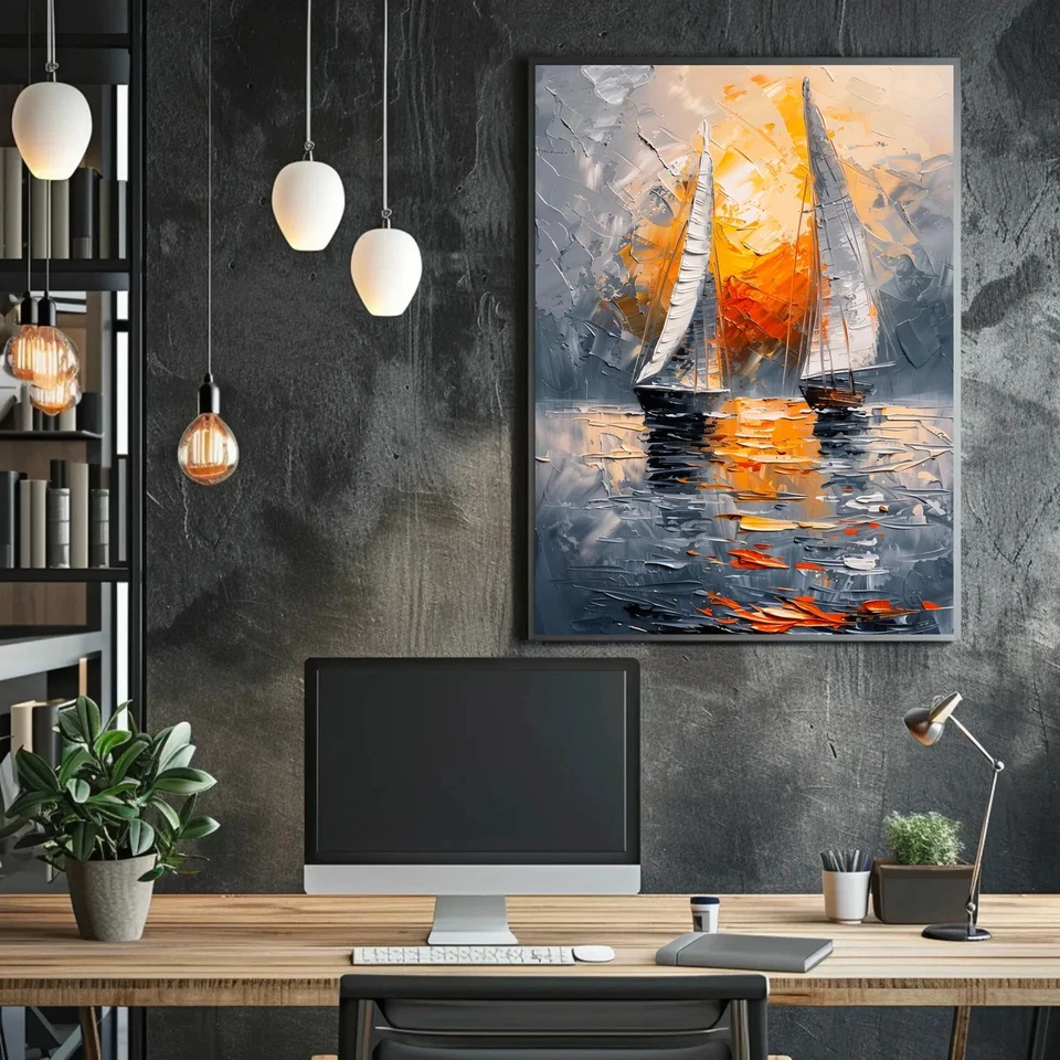 Pôster de vela ao pôr do sol - Imagem 2 de 4