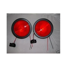 Truck Trailer Bus Semi Brake Stop Turn Tail Light Kits / 4" Round / Red