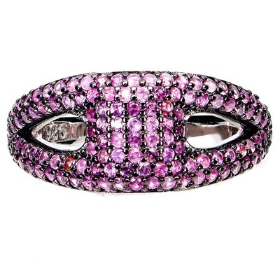 Egemdiamond Anhänger 925 Sterling Silber Rosa Saphir Rund Diamant Cut 9