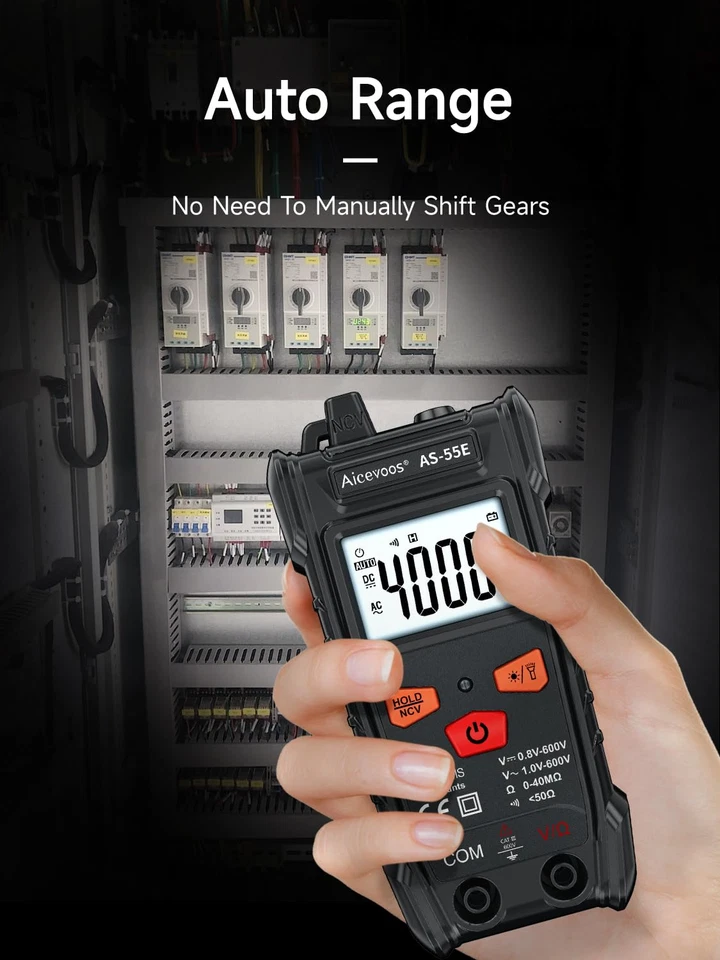 Multimètre digital automatique écran LCD rétroéclairé testeur tension résistance - Photo 2/4