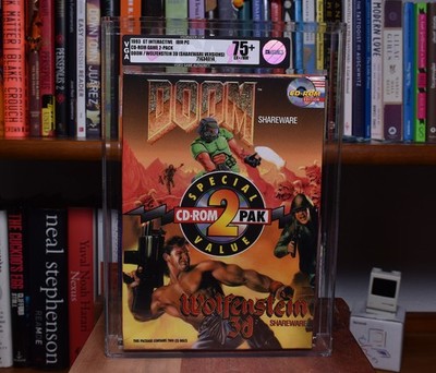 Doom Wolfenstein 3D Shareware 1993 IBM PC Factory Sealed Graded VGA 75+