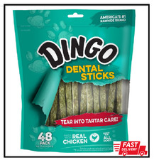 Dingo Tartar And Breath Dental Sticks For All Dogs 48-Count. Free Shipping
