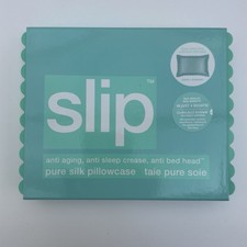 SLIPSILK SCALLOPED EDGE PILLOWCASE, Turquoise Green. Queen BNIB unopened