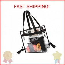 BAGAIL Clear Bags Stadium Approved Clear Tote Bag with Zipper Closure Crossbody