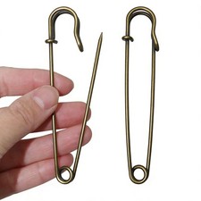 10pcs Bronze Safety Pins Extra Large 100mm x 20mm Heavy Duty Safety Pins for ...