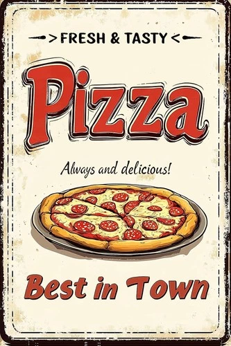 Pizza Vintage Tin Metal Signs Home Décor Funny Food Retro Wall for Kitchen Bar R