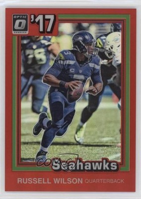 2017 Donruss Optic 1981 Tribute Red Prizm 65/99 Russell Wilson #27 07i7