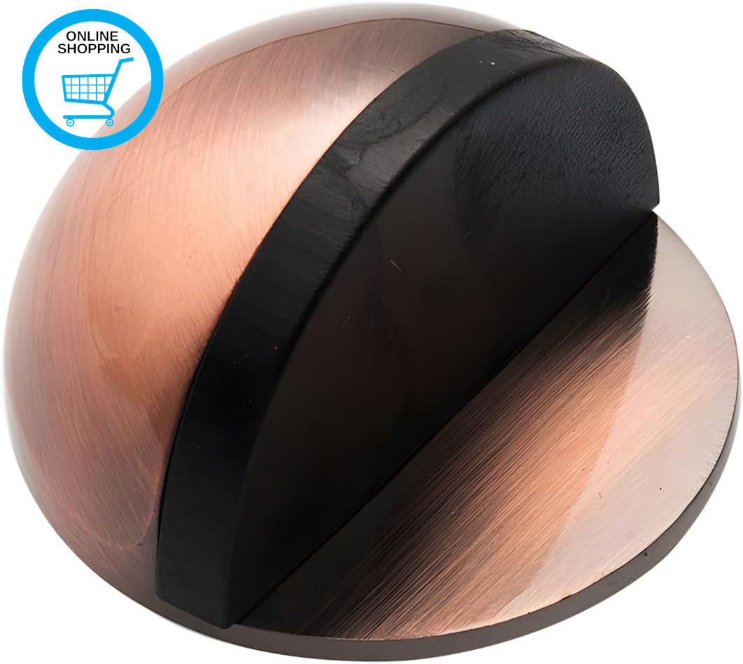 Self Adhesive Floor Door Stoppers Oval Stainless Steel Door Stop Wall Protector