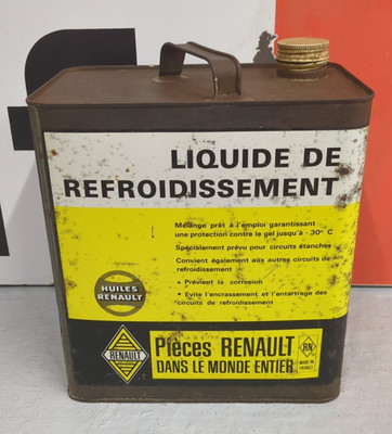 Vintage French Huiles Renault Antifreeze, 8 Litre Oil Can / Tin (RN133)